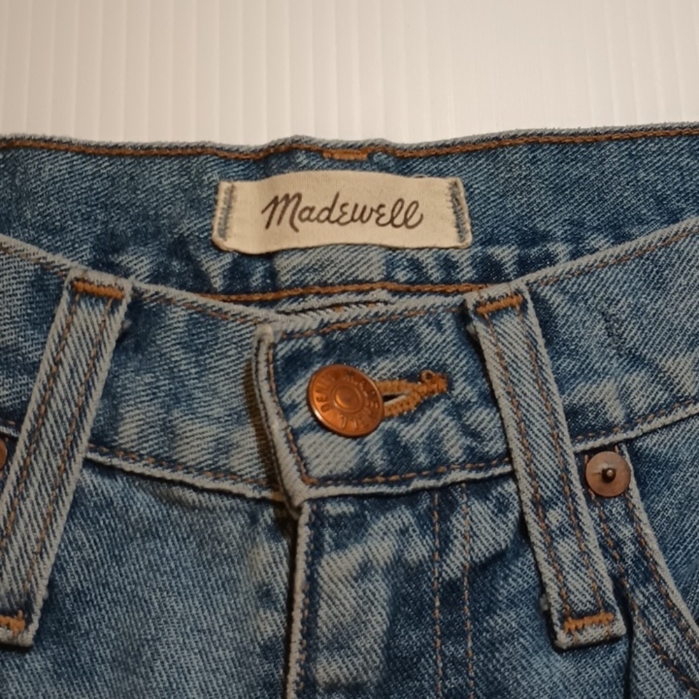 Madewell Two Tone Blue Retro Crop Bootcut Jeans A20 - Picture 3 of 8
